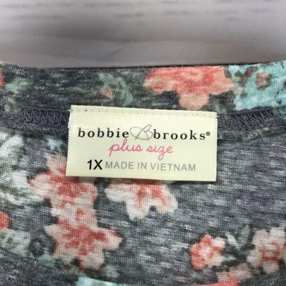 Bobbie Brooks Heather Grey Floral Pocket‎ 1x Tee shirt - Picture 6 of 6